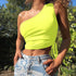 'Faer' One Shoulder Cropped Cami - Celes Fashion